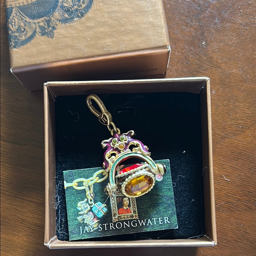 Jay Strongwater Gold and Red Jeweled Charm